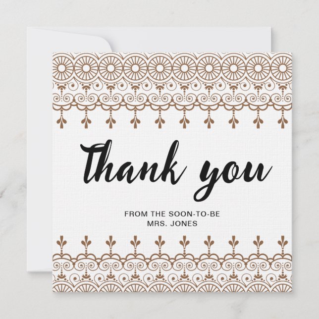 möhippa för blommigt av elegantens vattenfärg tack kort (Framsida)