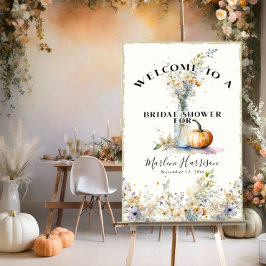 Möhippa för Blommigt av jodblommor Rustic Fall Pum Poster