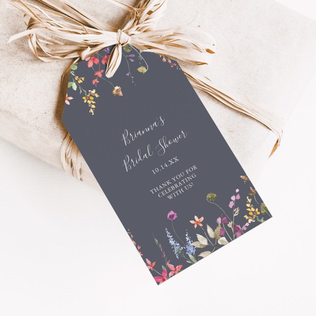 Möhippa för Blommigt av klassisk blå Vild Presentetikett (Skapare uppladdad)