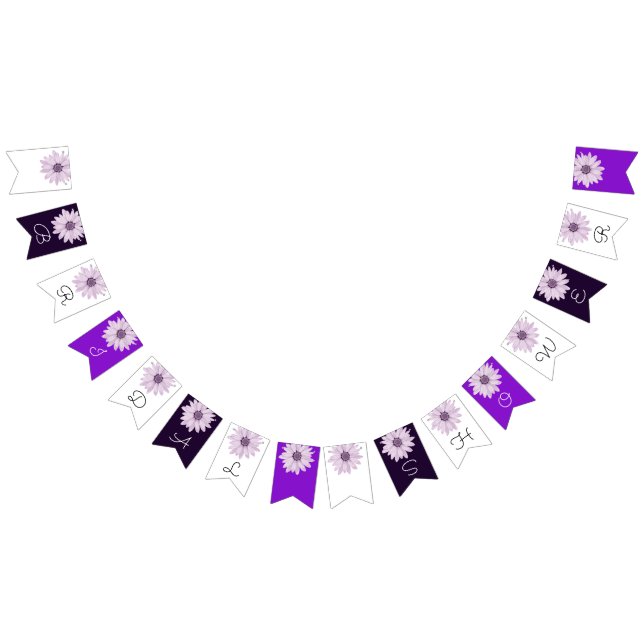 Möhippa för Blommigt av Lila Daisy Vimplar (Alla)