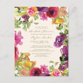 Möhippa för Blommigt av lila Orange Gult Inbjudningar