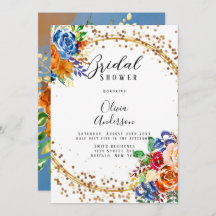 Möhippa för Blommigt av Luxury Glitter Blue Orange