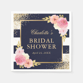 Möhippa för Blommigt av marin Rosa - vattenfärg Pappersservett