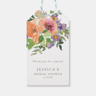 Möhippa för Blommigt av minsta vattenfärgsOrange Presentetikett