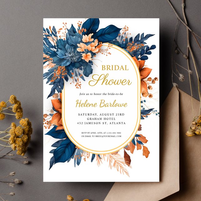 Möhippa för Blommigt av modern Elegant Inbjudningar (Modern Rustic Elegant Floral Bridal Shower Invitation)