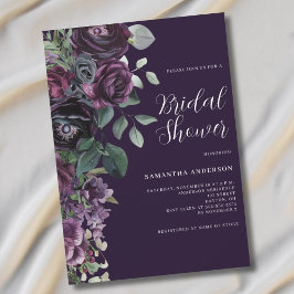 Möhippa för Blommigt av Moody Lila för mörk Inbjudningar