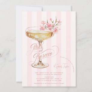 Möhippa för Blommigt av Petals och Proseccos Rosa Inbjudningar
