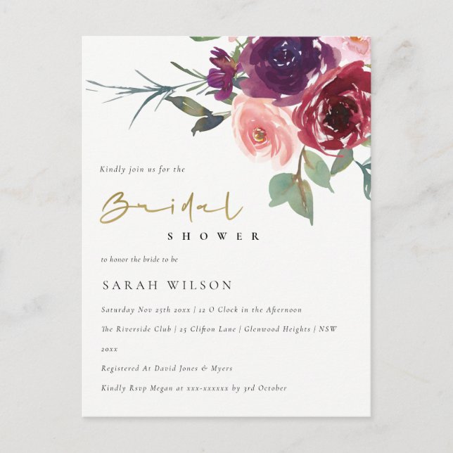 MÖHIPPA för BLOMMIGT av  RÖD ROS Inbjudan Vykort (Framsida)