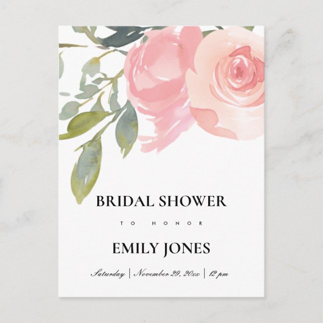 MÖHIPPA för BLOMMIGT av  ROSA ROS Inbjudan Vykort (Framsida)