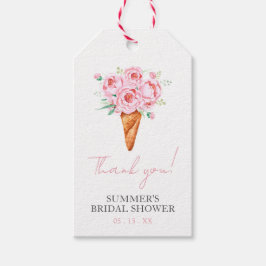 Möhippa för Blommigt av rosa  uppåt Presentetikett