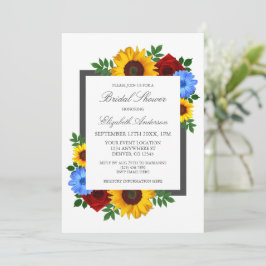 Möhippa för Blommigt av solros Ro höst Inbjudningar