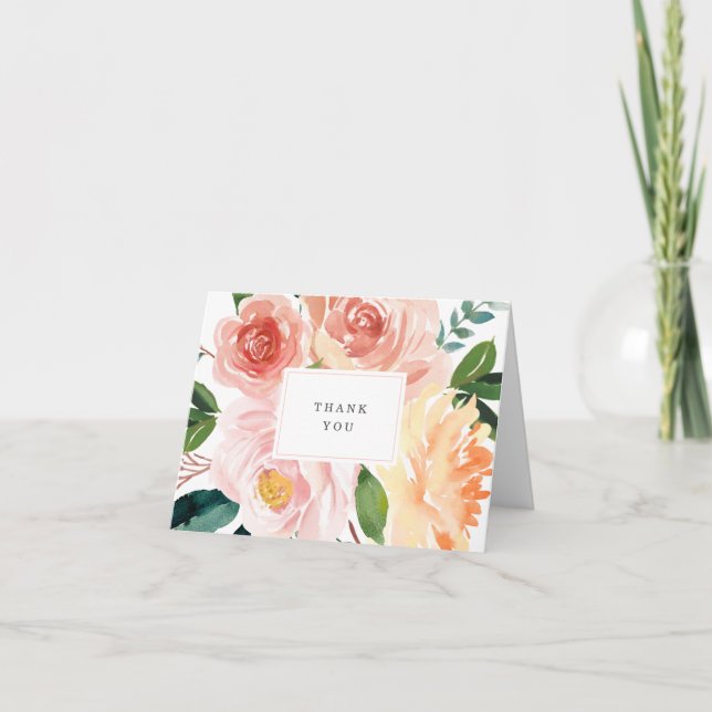 Möhippa för Blommigt av söt vattenfärg Tack Kort (Framsida)