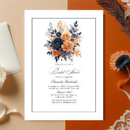 Möhippa för Blommigt av vattenfärg för marin och O Inbjudningar