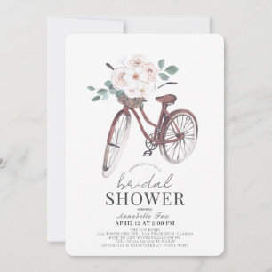 Möhippa för blommigt av vattenfärg i cykel inbjudningar