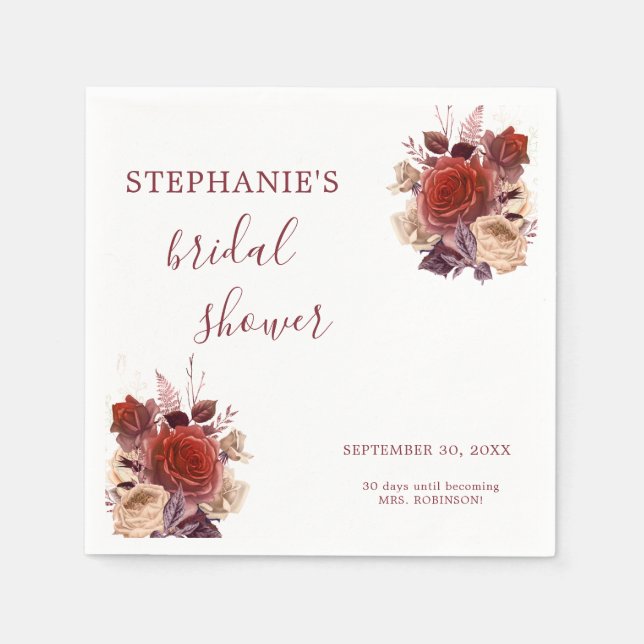 Möhippa för Blommigt av vattenfärg i elegant Pappersservett (Framsidan)