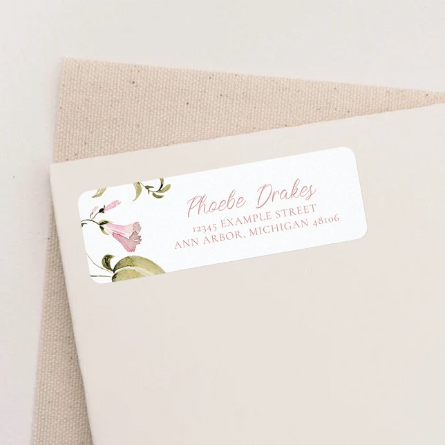 Möhippa för Blommigt av  vattenfärg - Retur Returadress Etikett (Skapare uppladdad)