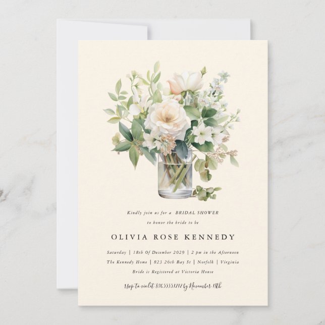 Möhippa för Blommigt av vattenfärgen Bohemian Inbjudningar (Framsida)