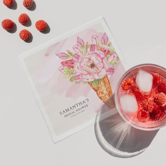 Möhippa för blommigt av vattenfärgen Ice Cream Pappersservett (Skapare uppladdad)