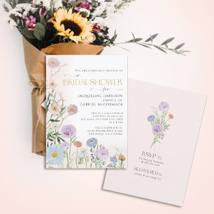 Möhippa för Blommigt Elegant för vattenfärg för W Inbjudningar