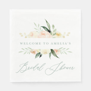 Möhippa för blommigt för persika + grönt med vatte pappersservett