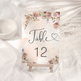 Möhippa för Blommigt för Rosa med vattenfärg Bordsnummer