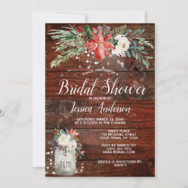 Möhippa för Blommigt för Rustic Winter Helgdag Lju Inbjudningar