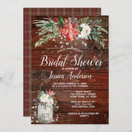 Möhippa för Blommigt för Rustic Winter Helgdag Lju Inbjudningar