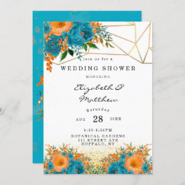 Möhippa för Blommigt med målad Orange Inbjudningar