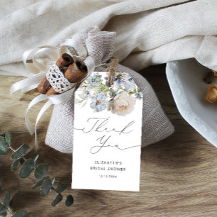 Möhippa för Blommigt med vattenfärg Tack Presentetikett