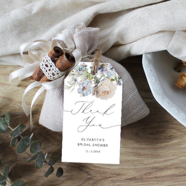 Möhippa för  Blommigt med vattenfärg Tack Presentetikett (Skapare uppladdad)