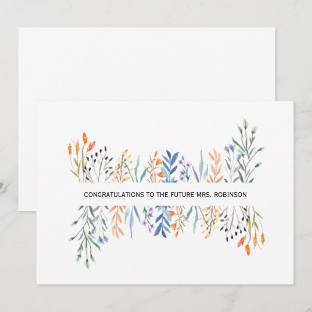 Möhippa för blommigt Personlig Inbjudningar (Fram/baksida)