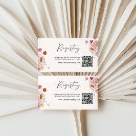 Möhippa för blommigt QR-kod för gift-register Tilläggskort