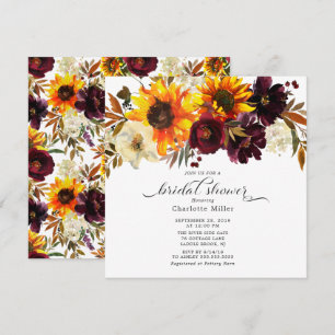 Möhippa för Blommigten Autumn Bouquet Sunblommors Inbjudningar