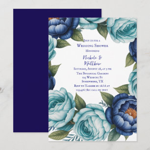 Möhippa för Blommigten elegant blå turkos Inbjudningar