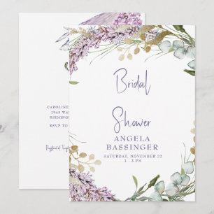 Möhippa för Blommigten elegant vattenfärg Lavender Inbjudningar