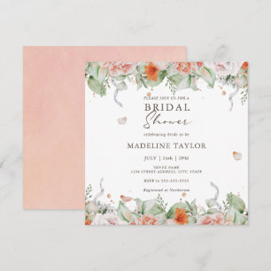Möhippa för Blommigten för elegant Peach Watercol Inbjudningar