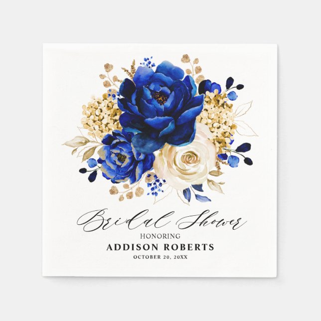 Möhippa för Blommigten Guld i royal Blue Gult Pappersservett (Framsidan)