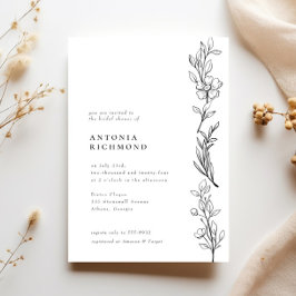 Möhippa för Blommigten Modern Elegant Wildblomma Inbjudningar
