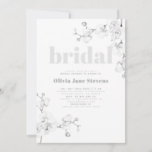 Möhippa för Blommigten Modern Typography Orchids Inbjudningar