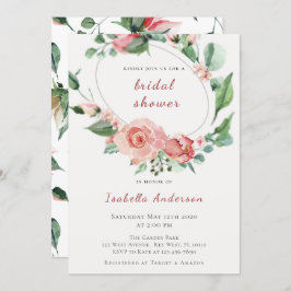 Möhippa för Blommigten Rosa ros Inbjudningar