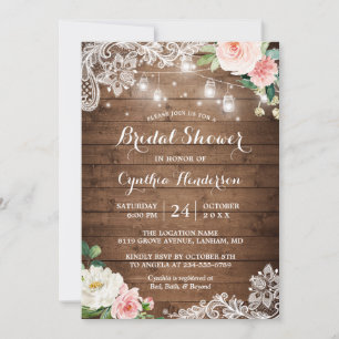 Möhippa för Blommigten Snöre i Rustic Mason Burk L Inbjudningar