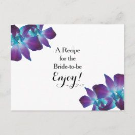 Möhippa för Blue Dendrobium Orchid Recipe Card Vykort