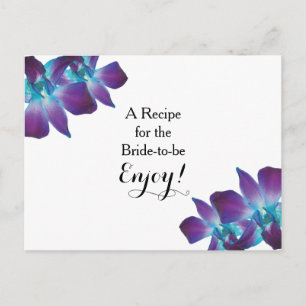 Möhippa för Blue Dendrobium Orchid Recipe Card Vykort