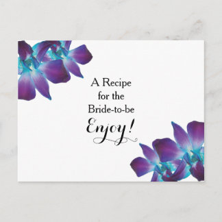 Möhippa för Blue Dendrobium Orchid Recipe Card Vykort