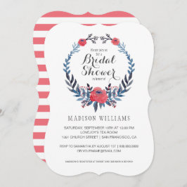 Möhippa för Boho blom- vattenfärgröd ros | Inbjudningar