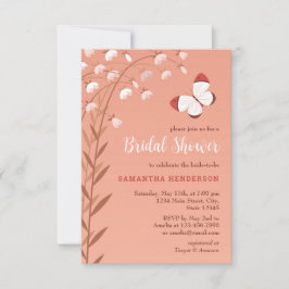 Möhippa för Boho Chic Butterfly Blommigt Elegant Inbjudningar