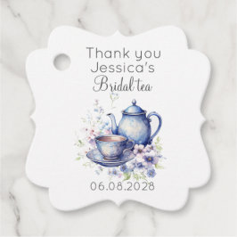 Möhippa för Boho Möhippa Tea Blue Blommigt Vintage Gåvor Etiketter