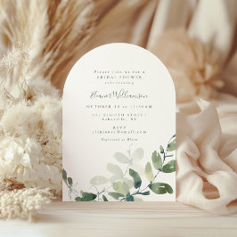 Möhippa för botaniska eukalyptus Boho Arch Shape Inbjudningar