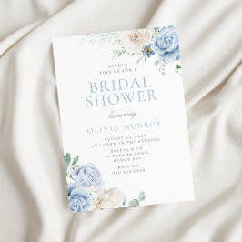 Möhippa för botaniska vita och blå Blommigtar Inbjudningar