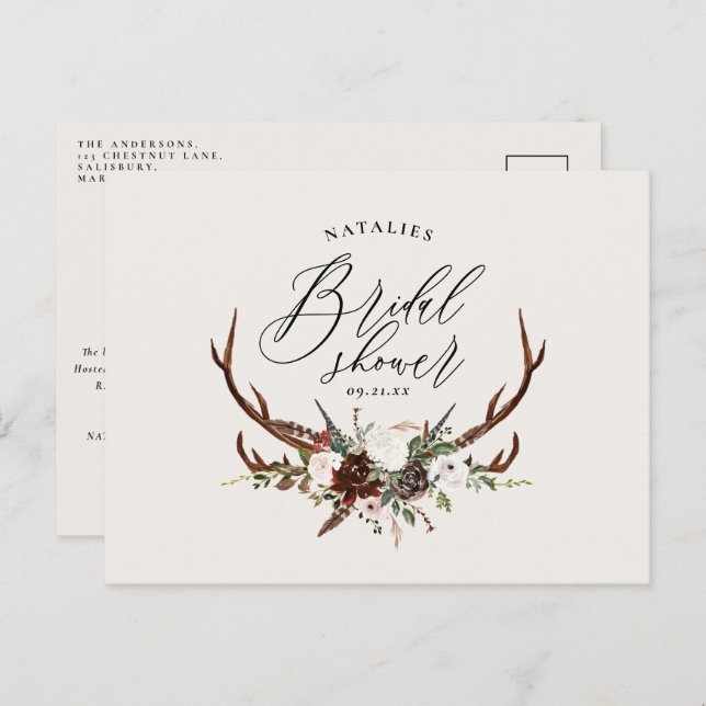 Möhippa för botaniskt skript i Rustic farmhouse Meddelande Vykort (Fram/baksida)